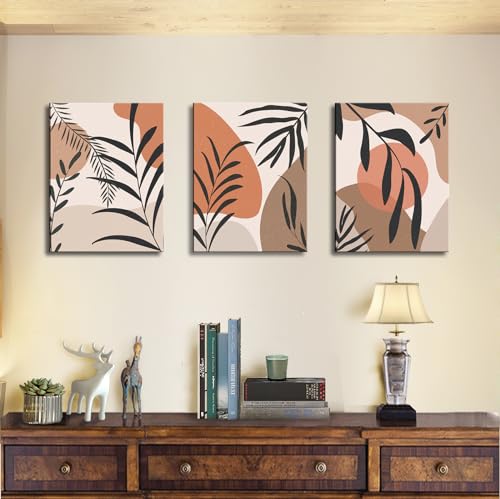 Image of msspart Boho Floral Wall Art Botanical Canvas Prints Decor Plant Illustration Modern Artwork Bohemia Pictures Decorative for Living Room, Bedroom, Office - 12 inchx16 inch