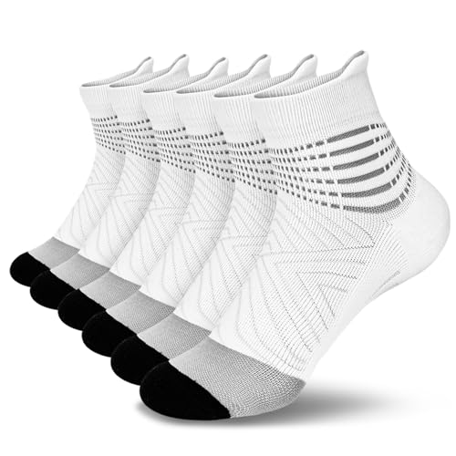 Image of IRAMY Compression Ankle Support Socks Women - Wicking, Cushioned Athletic, Plantar Fasciitis Relief 2 /3 /6 Pairs