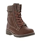 Autres matériaux et textile MUSTANG - Bottines cognac à talon décroché bas avec des lacets plats et un zip - Taille numeric_39