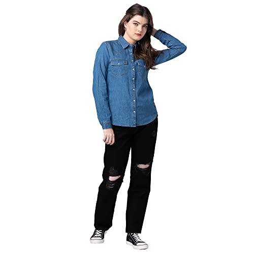 Image of Spykar Women's High Rise Cotton Straight Fit Regular Length Jeans (Bella)
