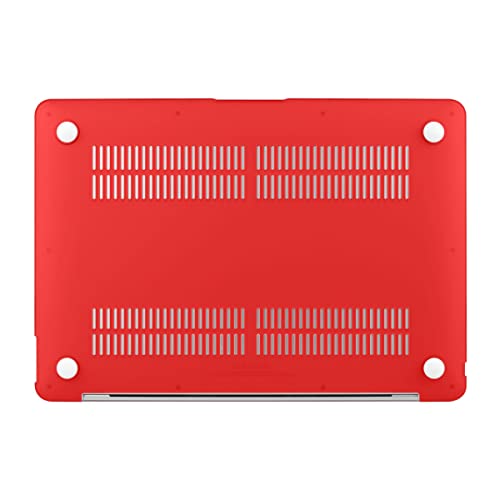 UESWILL Funda compatible con MacBook Air de 13 pulgadas 2021 2020 2019 2018 modelo A2337 (M1) A2179 A1932, con pantalla Retina Touch ID, funda protectora dura mate, color rojo