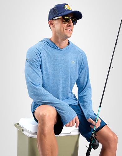 Image of Men's Sun Protection Hoodie Shirts Long Sleeve UPF 50+ Swim Shirts for Men Rash Guard Fishing Shirt Quick Dry