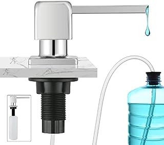 CREA Soap Dispenser for Kitchen Sink, Soap Dispenser Built-in, Sink Soap Dispenser Stainless Steel, Liquid Soap Dispenser for Sink with 17 OZ Bottle and 39" Extension Tube Kit, Refill from The Top
