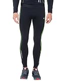 Ultrasport Herren Sporthose Thermo Dynamic, Laufhose lang, Schwarz/Neon Gelb, S