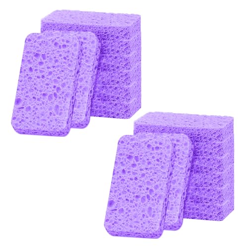 Image of 12 - Pack Non-Scratch Scrub Sponges - Sponges for Dishes and Washing Dishes, Cleaning Sponges for Kitchen Home Bathroom Cars, Funny Cut-Outs DIY for Kids (Purple