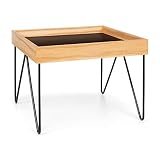 Besoa Big Lyon Mesita de Centro - Mesita de café, Diseño Moderno, Bandeja extraíble de melamina/MDF, Borde de Chapa de Roble, Marco de Acero, Capacidad máxima de Carga: 50 kg, Marrón