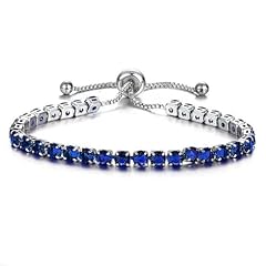 Silver Navy Blue CZ Tennis Bracelets