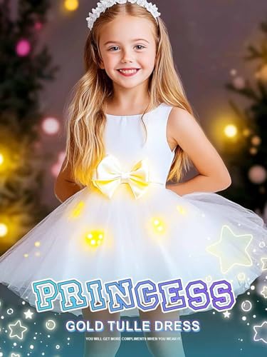 TWINKLEDE Glow Sequin Dress Light Up Party Birthday Tulle Tutu Dress4