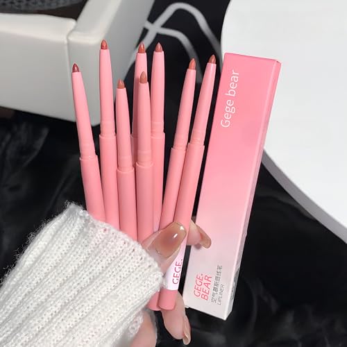 Gege Bear Air Mousse Lip Liner | Matte Finish Long-Lasting Formula | Silky Smooth Non-Sticky Application | Creates Natural Misty Nudes Lips | Light Pink to Dark Brown Bold Red Lipstick | Velvet Matte Perfect Lipliner For Women Girls (08#Pumpkin Color, 8g)