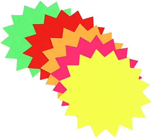 RDI Fluorescent Star Ticket Boards - Assorted (Pack of 12)