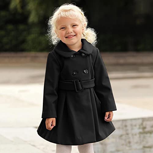 Toddler Baby Girls Classic Wool Blend Coat Winter Double Breasted Trench Coat Outwear Pea Coat Jacket2