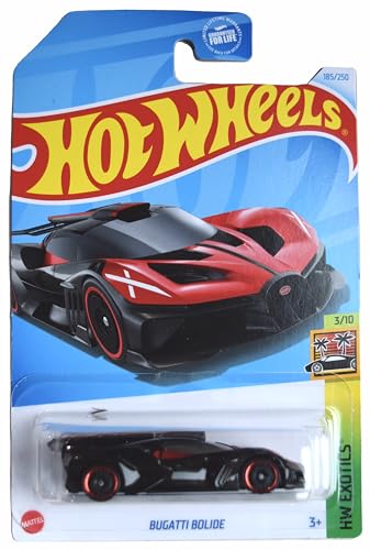 Hot Wheel Bugatti Bolide, Die-Cast Model Car, Black and Red, 1:64 Scale, HW Collection