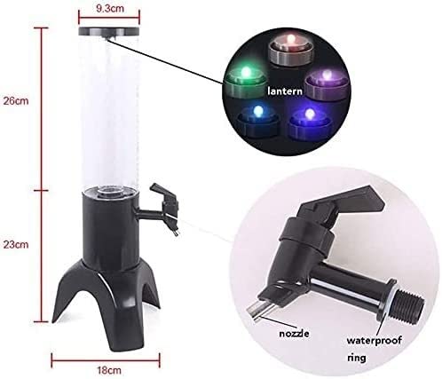 Beer Tower Water Dispenser With Household Bar Accessory Cooler. Beer Tower Party Drink Dispenser 1.5L Beverage Dispenser