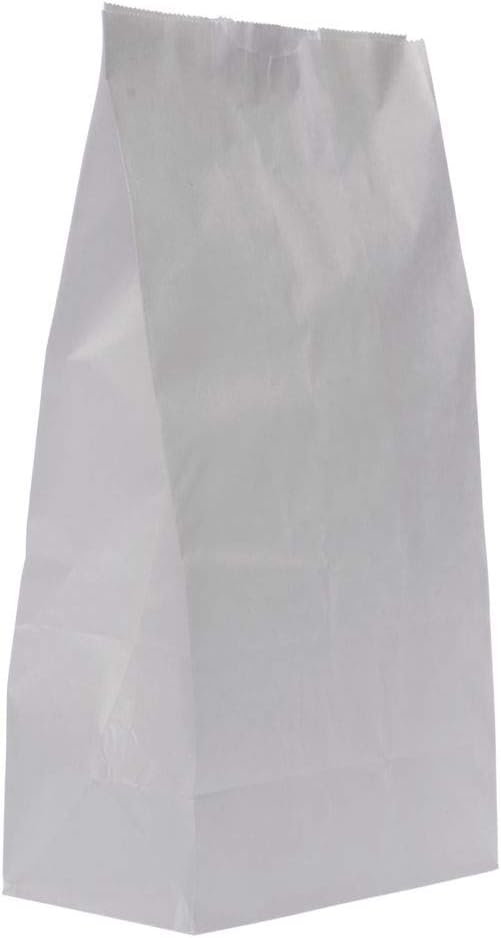8# White Kraft Paper Bag - 6 1/8"L x 4"D x 12 3/8"H (Case of 2000) Versatile and Sturdy Paper Bag for Commercial and Home Use