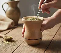 Cuia de Madeira Imbuia Tratada para Chimarrão Premium Natural Fosca 1 Risco