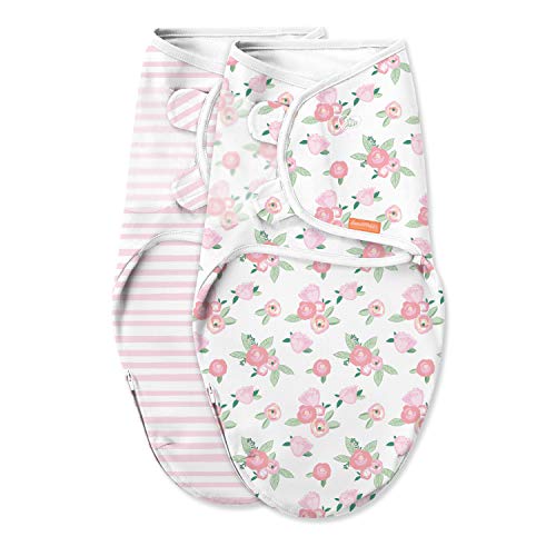 Image of SwaddleMe Luxe Easy Change Swaddle – Size Small/Medium, 0-3 Months, 2-Pack (Water Color Floral)