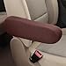 Universal Fit Automotive Cloth Fabric Armrest Covers for Cars,Trucks, SUVs, and VansCar Front Seat Armrest Covers, Fabric Armrest Protectors, (Dark Red)