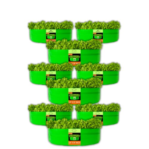 Image of Kingwell grow bags 18x9 inches pack of 9 Grow Bag For Terrace Garden Leafy Vegetable Plant Grow Bags Fruits Growing Containers For terrace Gardening