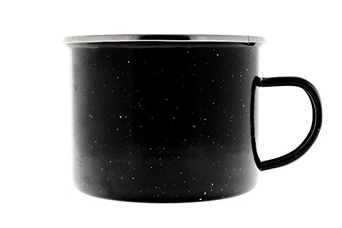 Direct 2 Boater 16 Oz Durable Metal Camping Mug With Black Speckled Enamel Finish - 6 Pack #TOP5
