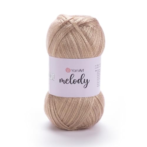 Image of YarnArt Melody Variegated Chainette - Metallic Sheen Fiber for Knitting, Crochet & Embroidery, 100g (3.5 oz) Skein, 230m (251 yd), Premium Blend of 70% Polyamide 21% Acrylic 9% Wool (882)