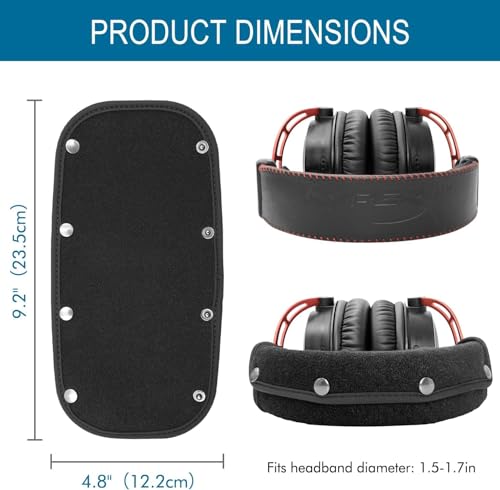 Image of GEVO Replacement Headphone Headband Cover for HyperX Cloud & Alpha,Cloud 1 /2 /3 /Pro,Cloud X /Core,Flight,Stinger Gaming Headset,Headband Cushion Easy Installation No Tool Needed-Velvet Black