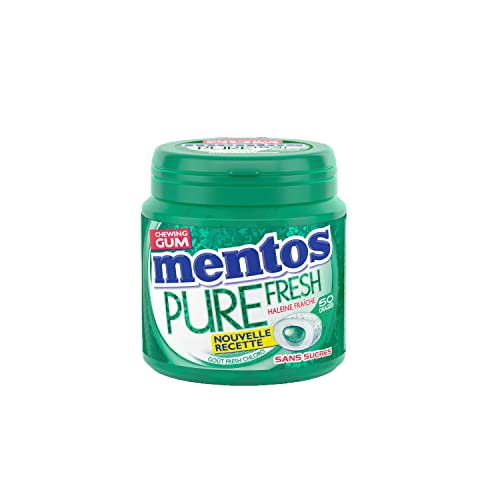MENTOS GUM Chewing-Gum Mentos Pure Fresh Chloro - Chewing-Gum Sans Sucres - Dure Longtemps - Haleine Fraîche - Boîte de 50 Dragées-100 gr Cover