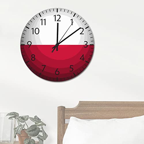 Horloge murale Pologne 30cm suspendre décoration PVC silencieuse pas de tic-tac - 5