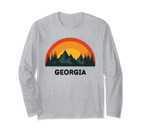 Georgia Vintage Sunset 80s Retro Summer Peach State EE. UU. Manga Larga