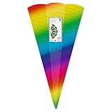 Ursus 984 00 99F - 3D Schultüten Regenbogen, 5 Stück, Rohlinge aus 3D-Colorwellpappe, 6-eckig, Höhe ca. 68 cm, Durchmesser ca. 20 cm, zum Selbstbasteln, für die Einschulung