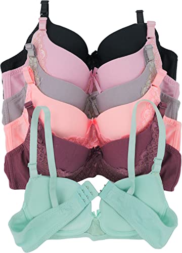 Image of ToBeInStyle Women's Pack of 6 Classic Style Underwire Supportive Padded Bras