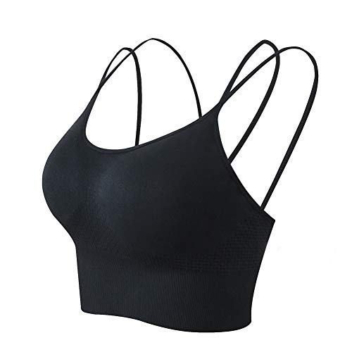 Sutiã esportivo longo e íntimo para ela, sem costura, com alças acolchoadas, sutiã esportivo para mu