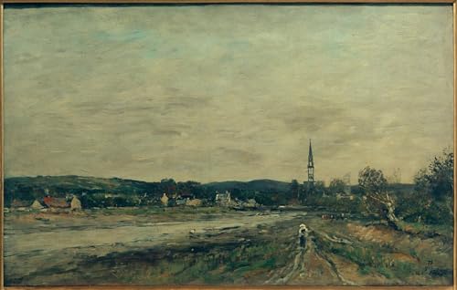 Toile Eugène Boudin L'Hôpital Camfrout affiche déco murale 60x90cm