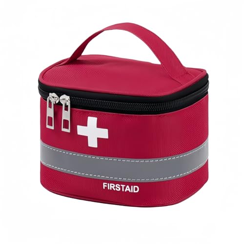 救急バッグ 救急セット メディカルポーチ お薬 ミニ救急バッグ ポーチ 持ち運び お薬箱 屋外応急処置キット スポーツキャンプバッグ 家庭 旅行 オフィス 学校 突発状況 地震防災 登山ホーム 救急用 (レッド サイズ:S)