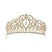 Produktbild Beito 1 Stück Home Kristall Perle Krone Coronet Haarband hochzeitskleid zubehör brautschmucksilber(Golden)