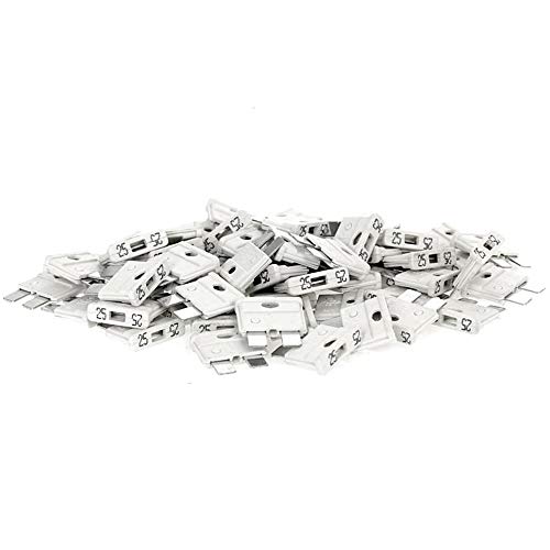 Lot de 100 fusibles plats pour voiture 25 A 6-32 V.