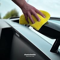 Chemicalworkz Edgeless Soft Touch: Lackschonende Premium Mikrofasertücher mit 500GSM - schonend weiche & fusselfreie Poliertücher für die Autopflege - Auto Microfasertücher | 40x40cm | gelb – Ansicht 5