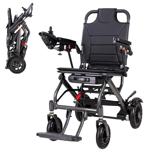 ZHaelyx Fauteuil Roulant Électrique pour Adultes, Pliable, Léger, Cadre en Aluminium, Batterie 10AH, Vitesse 6KM/H, Capacité 75kg