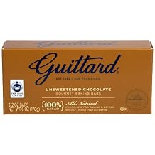 Guittard Chocolate Gourmet Baking Bars, Unsweetened Chocolate, 6 Ounce Pack of 12