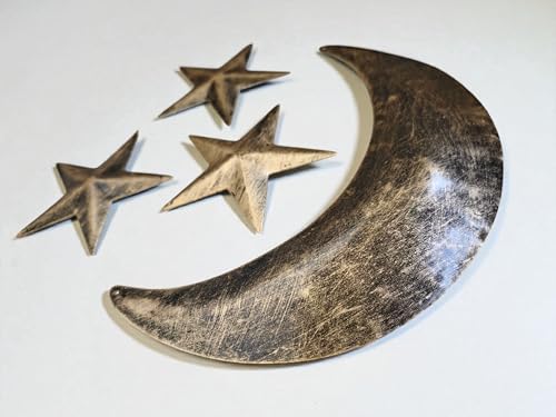 Mango Gifts Rustic Moon Phase Wall Decor | 4-Piece Gold