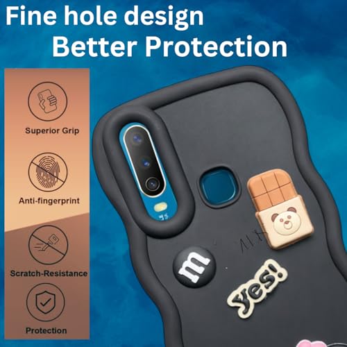 Image of Fancy Back Cover for Vivo Vivo Y17 /Y15 /Y12 /11 (Black)