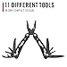 COAST CT225 11-in-1 Multi-Tool, Spring-Assisted Multi-Plier, File, Wire Cutter, Saw, Mini Knife, 3 Screwdrivers, Bottle and Can Opener with Leather Punch - EDC