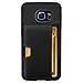 Smartish® Galaxy S6 Edge Wallet Case - Q Card Case for Samsung Galaxy S6 Edge - Ultra Slim Protective Kickstand Credit Card Carrying Case (CM4) - Black Onyx