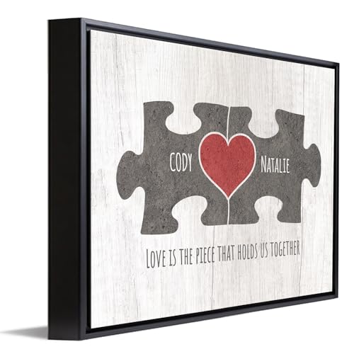 Personal-Prints LOVE PUZZLE - GRAY | Personalized Romantic Canvas Art