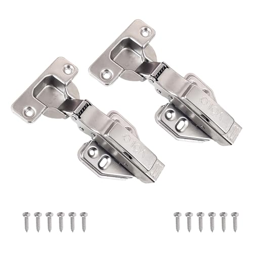 Image of VOLO Cabinet Hinges, Set of 1 (2 Pieces) for Furniture, Wardrobes, Doors, and Storage Units | (2D Soft Close (Mild Steel), 0 Crank | Full Overlay)
