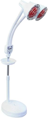 KPfaster Doble cabeza tipo luz infrarroja soporte lámpara de calor infrarrojo 275 W 110 V lámpara de calor infrarrojo cerca para dolor luz roja