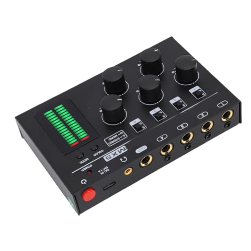 Mélangeur de son à 4 canaux audio compact en métal avec niveau LED