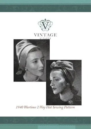 How to make a 1940s style Turban Bonnet 2 way hat- easy make sewing pattern book cover