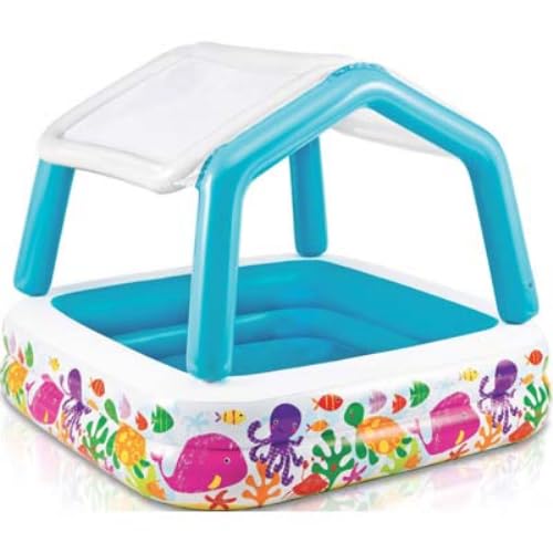Intex 57470 Infltable Kiddie Pool With Sun Shade