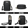 Casecond Sacs Bandoulière Femme Petit Sac Téléphone Portable Crossbody Mini Pochette en PU Cuir Porte Portefeuille Sac à Main Sangle Sacoche pour iPhone 16 Pro Max Samsung S24 Xiaomi BIS zu 7.5" Noir #2
