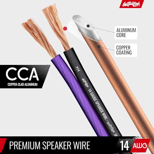 Image of 14 AWG Gauge Speaker Wire Cable Stereo, Car or Home Theater, CCA (100 Feet) by Install Link